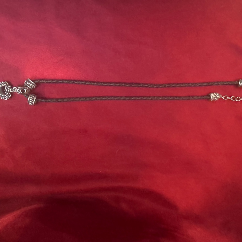 Silver Pendant on Black Cord Necklace - Picture 4 of 6